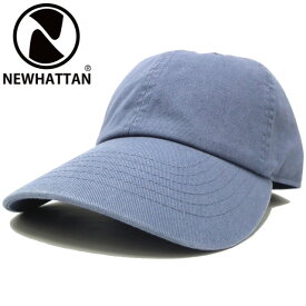 最大ポイント10倍 キャップ 帽子 メンズ 春夏 NEWHATTAN コットン 無地 ニューハッタン 浅め ブルーグレー cap-1024-18 帽子 レディース UV 野球帽 シンプル サイズ調節 男女兼用 20代 30代 40代 50代 綿 プレゼント あす楽