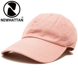 キャップ 帽子 レディース 春夏 NEWHATTAN コットン 無地 ニューハッタン 浅め スモークピンク cap-1024-19 帽子 メンズ UV 野球帽 シンプル サイズ調節 男女兼用 20代 30代 40代 50代 綿 お洒落 プレゼント あす楽