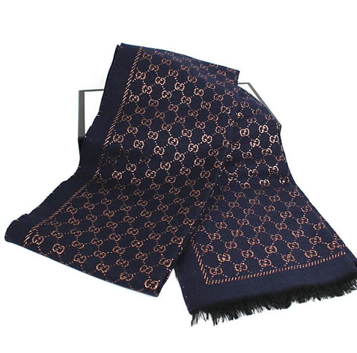 楽天市場】グッチ マフラー ウールスカーフ GG柄 新品同様 美品 GUCCI  