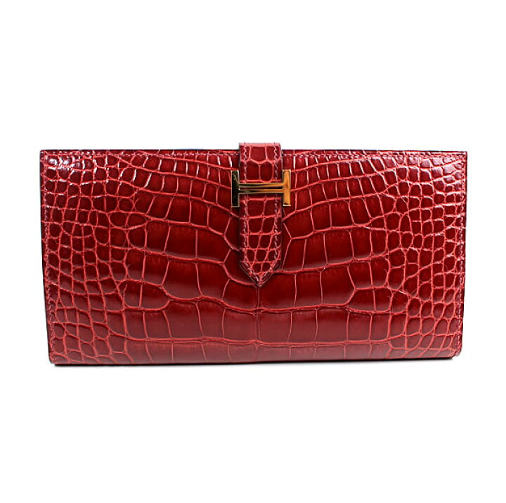 楽天市場】エルメス 長財布 ベアンスフレ クラシック クロコ レッドx  