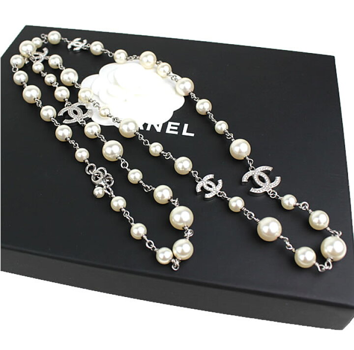 楽天市場】シャネル CHANEL ココマーク ロング パール ネックレス ココ  
