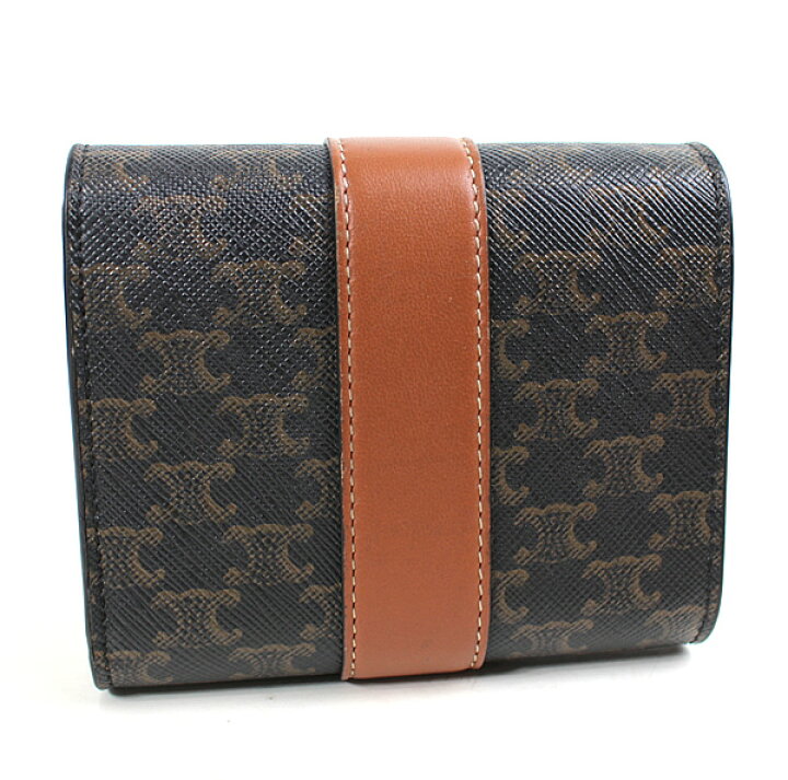 楽天市場】セリーヌ 三つ折り財布 ミニ財布 ブラウン CELINE 極美品  