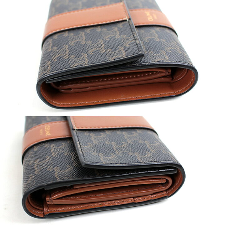 楽天市場】セリーヌ 三つ折り財布 ミニ財布 ブラウン CELINE 極美品  