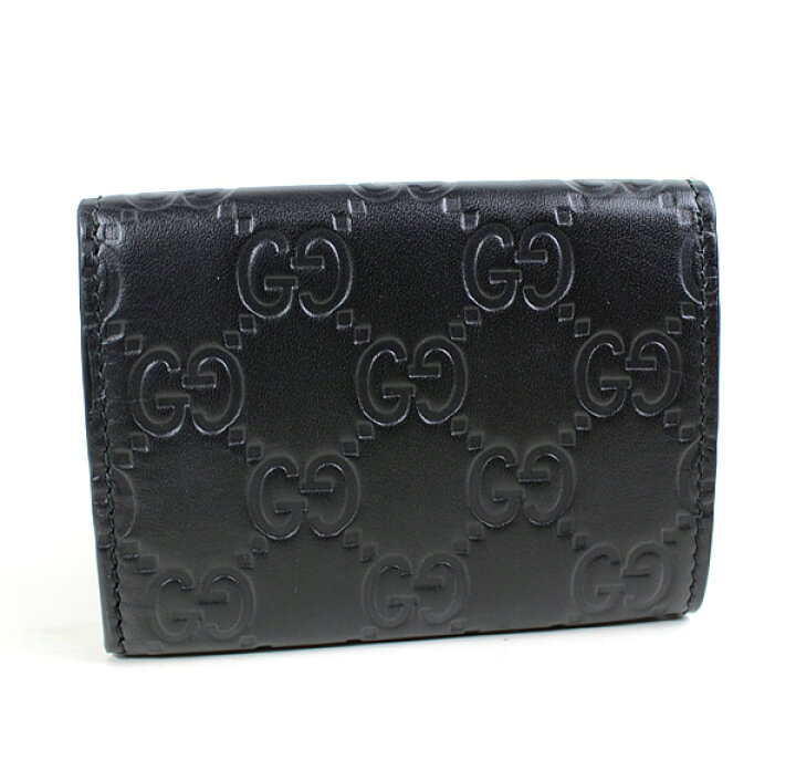 楽天市場】グッチ ミニ財布 二つ折り財布 黒 グッチシマ GG GUCCI 極美  