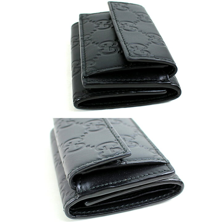 楽天市場】グッチ ミニ財布 二つ折り財布 黒 グッチシマ GG GUCCI 極美  