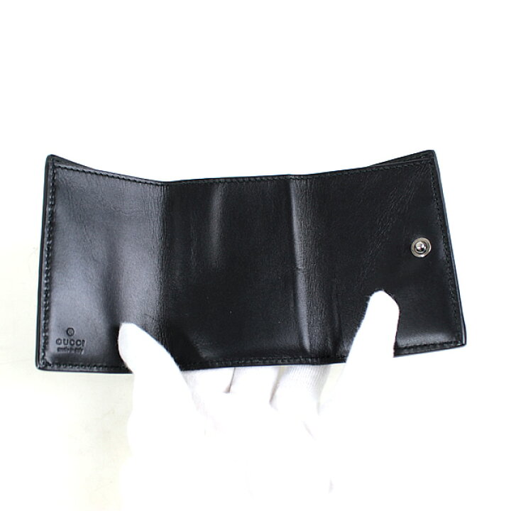 楽天市場】グッチ ミニ財布 二つ折り財布 黒 グッチシマ GG GUCCI 極美 