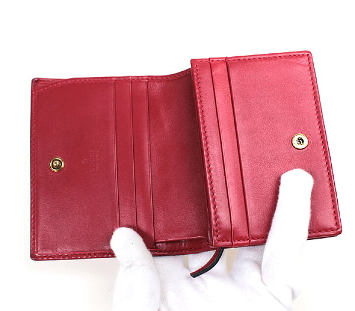楽天市場】グッチ ミニ財布 二つ折り財布 ブラウン GGマーモント  