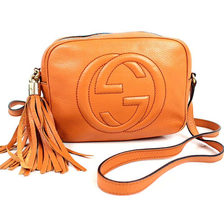 楽天市場】グッチ ショルダーバッグ GUCCI ポシェット レザー オレンジ  