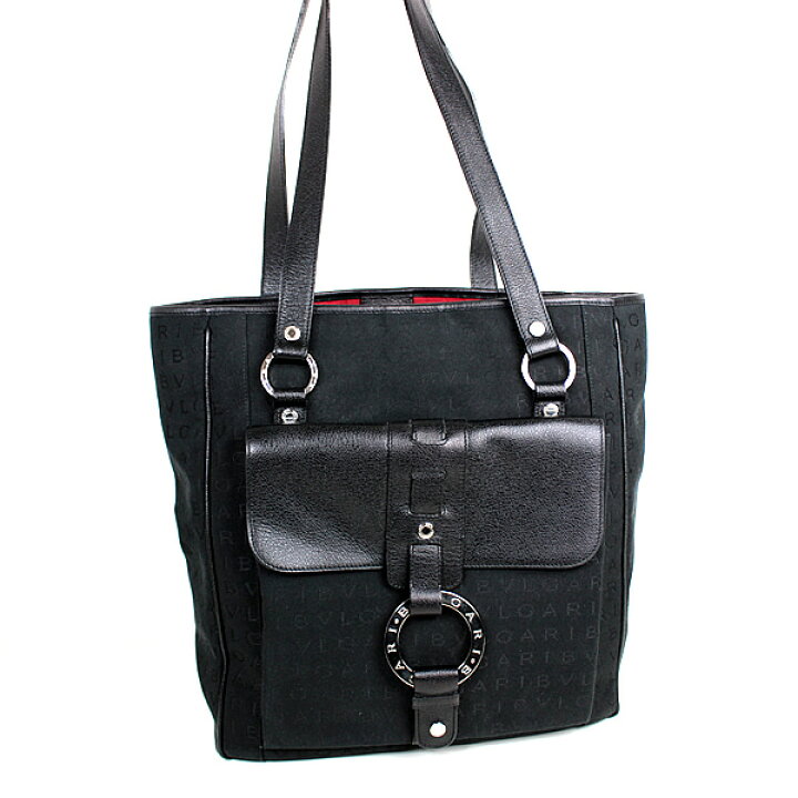 楽天市場】ブルガリ トートバッグ ハンドバッグ ロゴマニア ブラック  