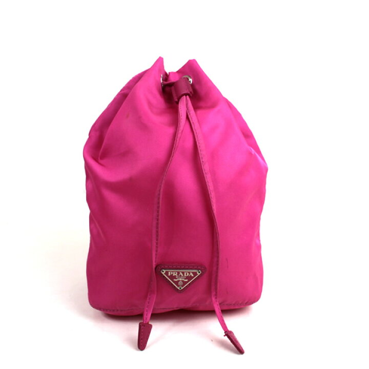 楽天市場】プラダ 巾着ポーチ ポーチ ピンク PRADA q517 【中古 