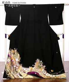 【レンタル】 留袖 レンタル 桂由美 YUMI KATSURA 留袖レンタル 着物レンタル レンタル着物 黒留袖 結婚式 江戸妻 高貴な色 母親 フルセット 8AA129 149cm～170cm位まで 足袋プレゼント 留め袖 レンタル