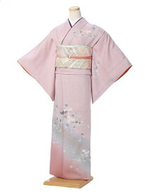 【レンタル】 訪問着 レンタル フルセット レンタル訪問着 着物レンタル 着物セット レンタル着物 ママ着物 きものレンタル 和服 正絹 ピンク たたき染め ヴィンテージ風 150cm～170cm位まで 足袋プレゼント 8AD467