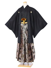 【レンタル】羽織袴 レンタル8AF36 紋付袴レンタル 男性 紳士 男 着物レンタル 着物 結婚式 卒業式 袴 レンタル 男袴 貸衣装 173cm〜177cm位まで 龍柄袴 黒着物 足袋プレゼント 往復送料無料