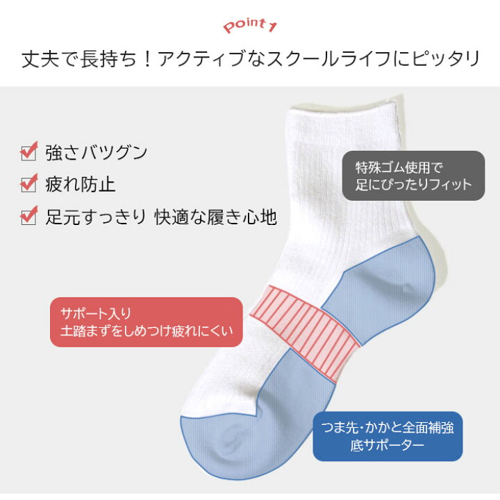 楽天市場】【お得な2足セット】スクールハイソックス 靴下 日本製 