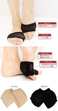 滑り止め付きメッシュ素材のトゥクッション★つま先の疲れをやわらげる低反発クッション付き★フットカバー★トゥカバー★パンプスイン*TT0014【RCP】fs3gm/at