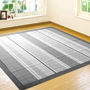 ラグ 2畳 180×180cm 冷感ラグ マット 接触冷感 カーペット ラグ クール キルトラグ 涼感 おしゃれ 夏 ひんやり 正方形 爽やか 洗える 洗濯 丸洗い 縞 ストライプ ブルー グレー 床暖対応 ホット