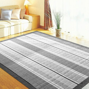 ラグ 約 3畳 180×230cm 冷感ラグ マット 接触冷感 カーペット ラグ クール キルトラグ 涼感 おしゃれ 夏 ひんやり 長方形 爽やか 洗える 洗濯 丸洗い 縞 ストライプ ブルー グレー 床暖対応 ホッ