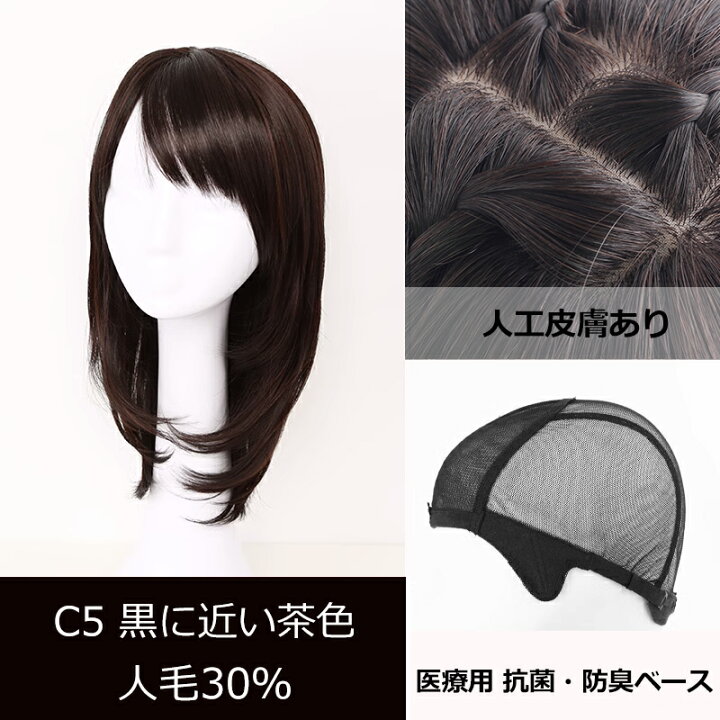 楽天市場】【返品交換OK！送料無料】人毛 医療用 ウィッグ ロング 