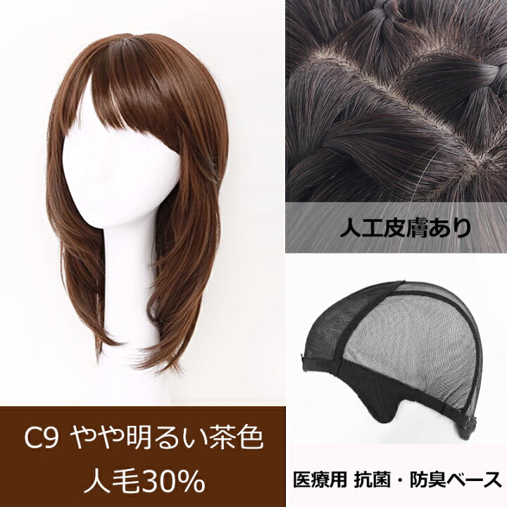 楽天市場】【返品交換OK！送料無料】人毛 医療用 ウィッグ ロング 