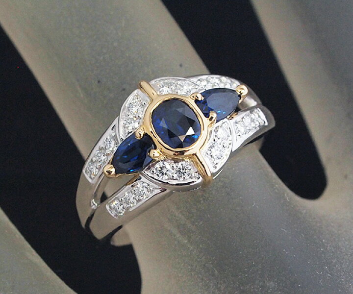 楽天市場】【中古】ポーラ サファイア ダイヤモンド リング PT/750  