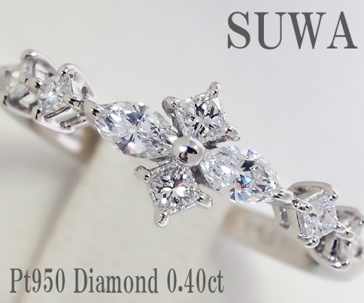 楽天市場】【中古】諏訪「SUWA」ダイヤモンド リング Pt950【質屋  