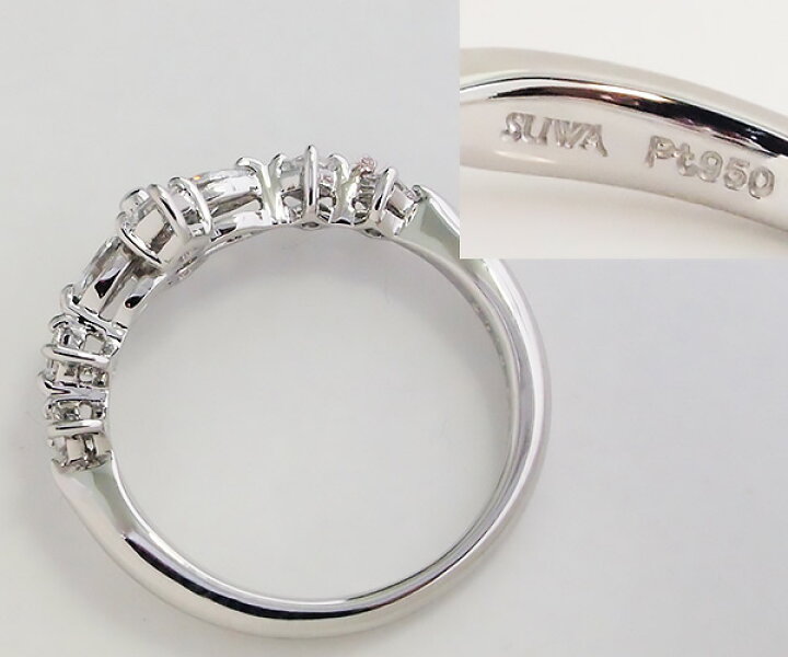楽天市場】【中古】諏訪「SUWA」ダイヤモンド リング Pt950【質屋  