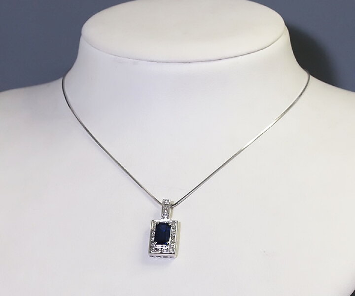 楽天市場】【中古】サファイア ダイヤモンド ネックレス Pt900/850 