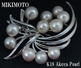 【中古】ミキモト アコヤ真珠 ブローチ K18【質屋出店】【送料無料】