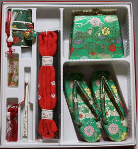 七五三 はこせこセット 草履サイズ21cm 箱傷みあり T8090 アウトレッ