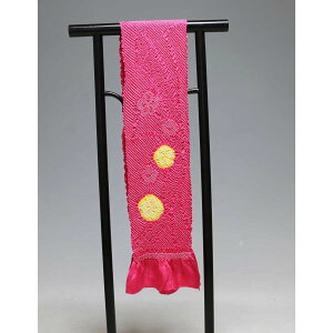 七五三 子供用正絹総絞り帯揚げ  リン出し 上質品 T8028