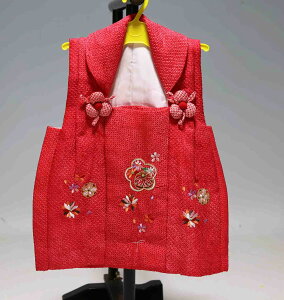 七五三 正絹総絞り刺繍 三歳用被布単品 アウトレット訳あり品  S3073