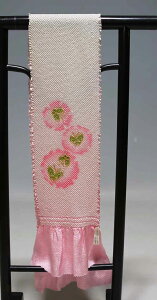 七五三子供用正絹総絞り帯揚げ 刺繍 T0183 クリックポスト発送 送料無料