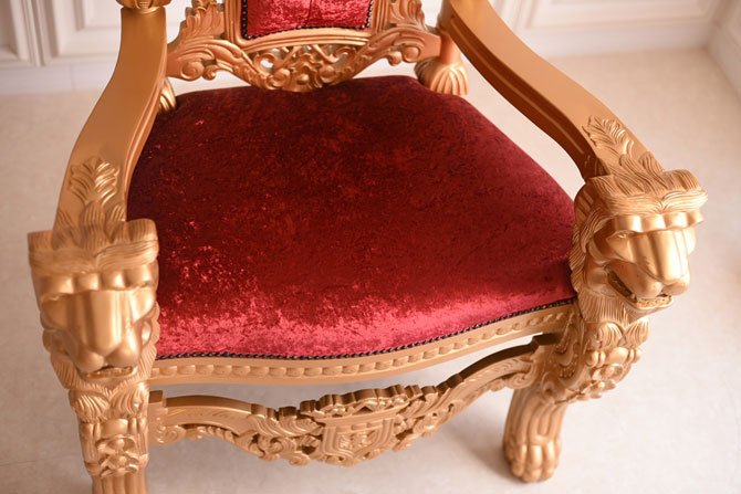 楽天市場】チェア ソファ 1人掛け ゴールド 王様の椅子 幅91.5cm