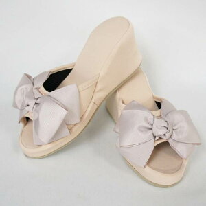 厚底スリッパ(8cm)・ベージュ・フリーサイズ 【ロココ調 Rococo アンティーク調 ヨーロピアン クラシック ファッション雑貨 スリッパ ルームシューズ エレガント 可愛い おしゃれ デザイ