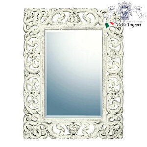 【クーポンで9%OFF★ハロウィンSALE】 鏡 ミラー 壁掛け ヨーロピアン グレース アートミラー 「 プレミア ( アンティークホワイト ) 」 インテリア雑貨 エレガント