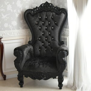 【9,990円OFF★ハロウィンSALE】 ▲2025年11月末入荷予定▲ 椅子 チェア ソファ アンティーク 調 脚付 写真館 映画 ロココ 調 ブラック プリンス 幅90cm チェアー 姫系 プリンセス 猫脚 ヨーロピア