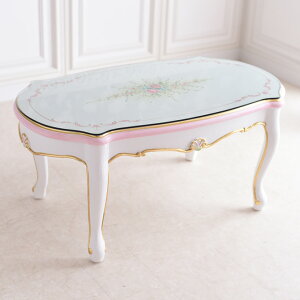 【14,800円OFF★ハロウィンSALE】 ロココ 調 センターテーブル 白 リビングテーブル おしゃれ ホワイト 幅100cm 木製 アンティーク 猫脚 姫系 ROCOCOアントワネット Rフォルム センターテーブル(ガ