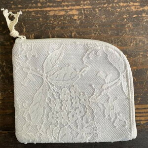 【クーポンで10%OFF★ハロウィンSALE】 マスクケース レースマスクケース 12×14cm エレガントマスクケース おしゃれマスクケース ヨーロピアン アンティーク ラッセルレースホワイト AMS マスク
