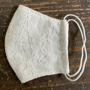 【クーポンで10%OFF★ハロウィンSALE】 マスク レースマスク エレガントマスク おしゃれマスク かわいいマスク ヨーロピアンマスク アンティーク ラッセルレースホワイト MK マスク (3枚セッ