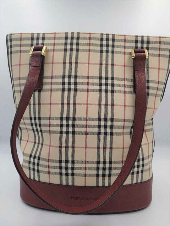 楽天市場】【中古】 BURBERRY バーバリー バケツ型 トートバッグ 