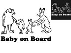 BABY on BOARD 鳥獣戯画風 デザインカッティングステッカー カラーバリエーション有（黒・白） 大型