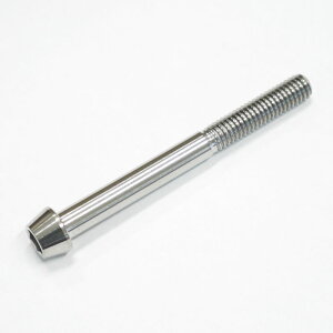64チタンボルト テーパーキャップ M6 × 60mm P1.0 焼き色なし Ti - 6Al - 4V Titanium 64チタン合金