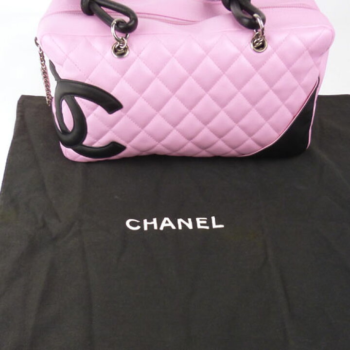 楽天市場】【CHANEL シャネル】美品 カンボンライン ボーリングバッグ 