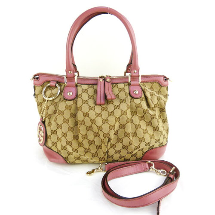 楽天市場】【GUCCI グッチ】美品 スーキー GGキャンバス 2WAY 