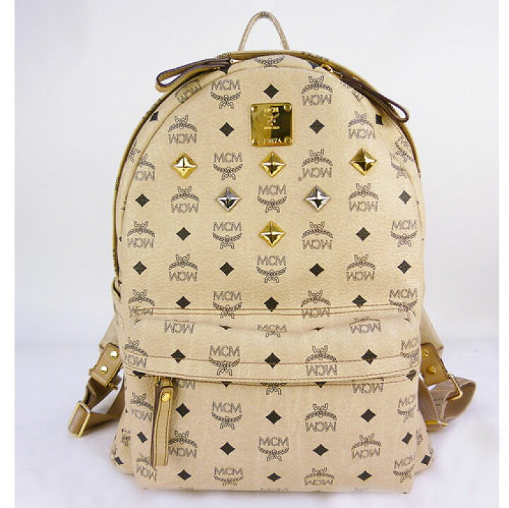 美品】 MCM ヴィセトス ミニリュック ベージュ リュックサック レザー 