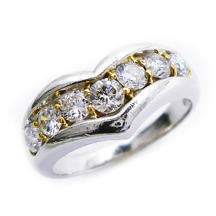 楽天市場】【良品】PT900 K18 ダイヤ リング 14号 ダイヤ 1.00ct V字 