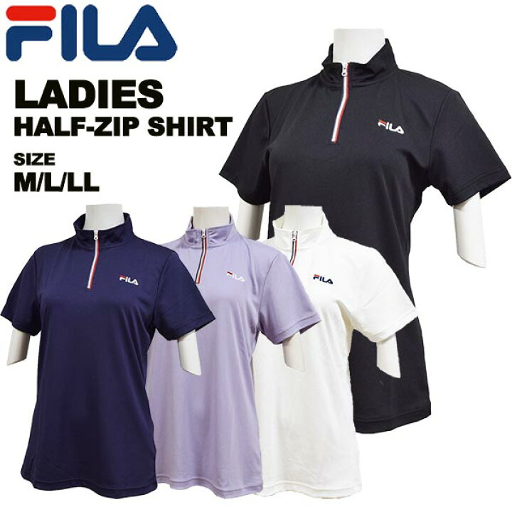 楽天市場】フィラ fila レディース 半袖 シャツ スタンドカラー ハーフ 