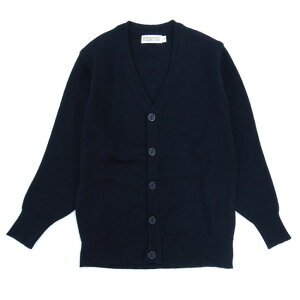スクール カーディガン ニット Vネック ■ ウール混 紺 男女児兼用 ■ スクールセーター キッズ 学生服 小学生 女子高生 無地 通学 制服 毛混 ネイビー フォーマル 【厚メール便限定送料無料