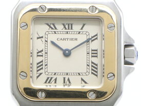 【 カルティエ Cartier 】 腕時計 サントスガルベ SM K18YG/SS 1057930 クォーツ レディース 新着 12385-0 送料無料 中古