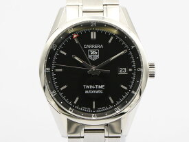 【 タグホイヤー TAG HEUER 】腕時計 WV2115.BA0787 カレラ ツインタイム 黒文字盤 裏スケ SS 自動巻 メンズ 新着 70189-1